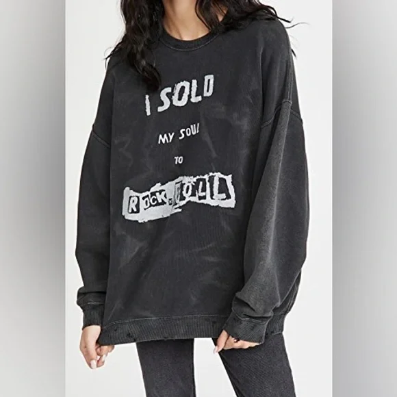 R13 Sold my soul to rock and roll crewneck sweater - Picture 4 of 8